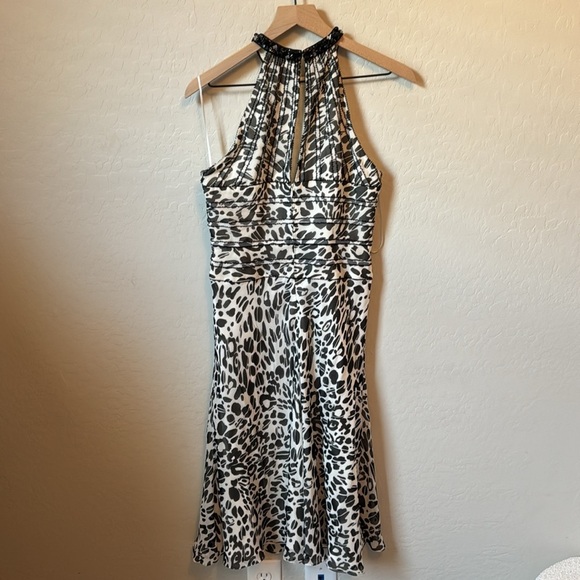 ESCADA Silk High Neck Halter Beaded Midi Dress Size 38 / US 8 Medium - Picture 6 of 7